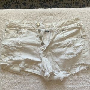 White high rise festival shorts